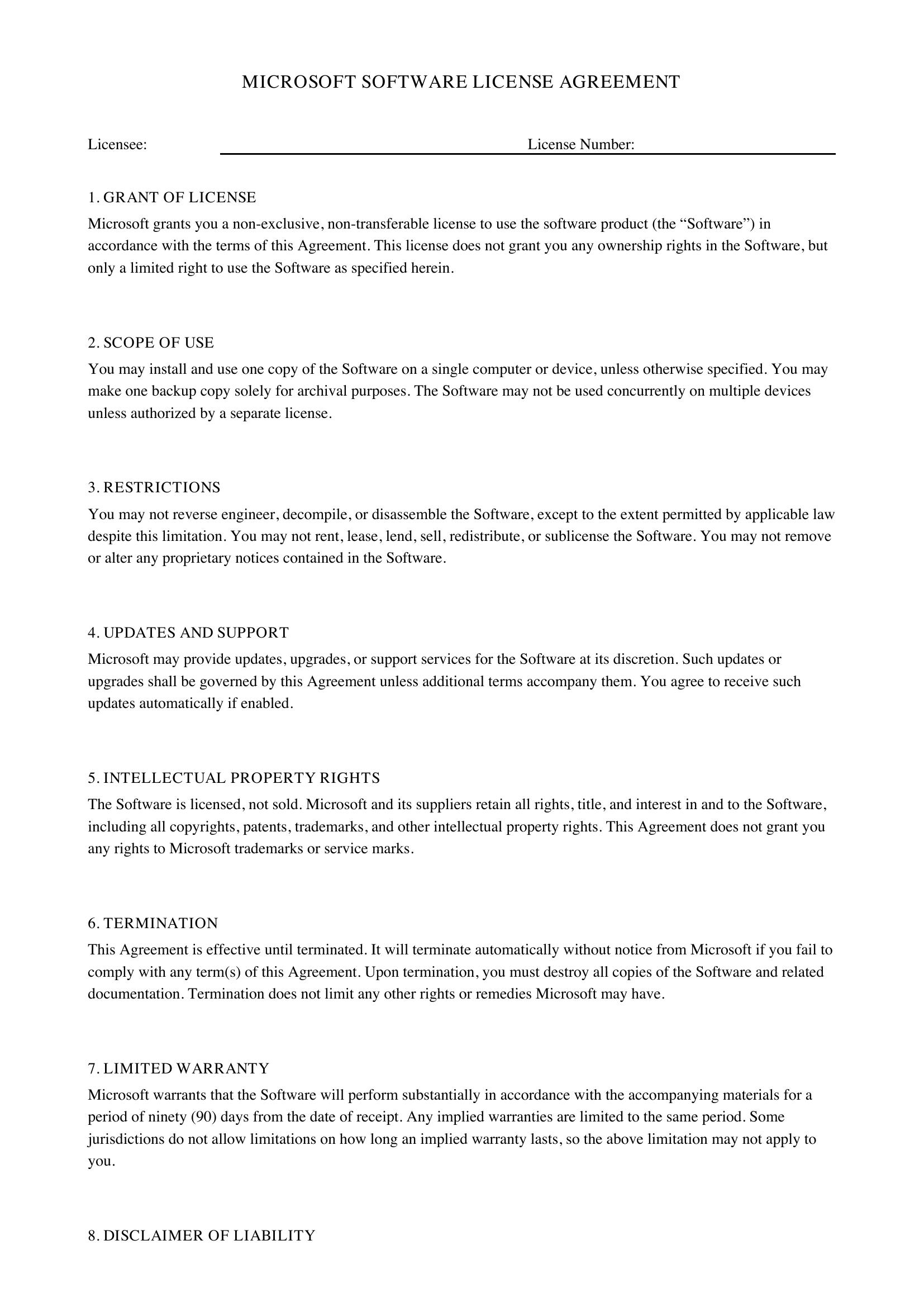 Contract Microsoft Template - US