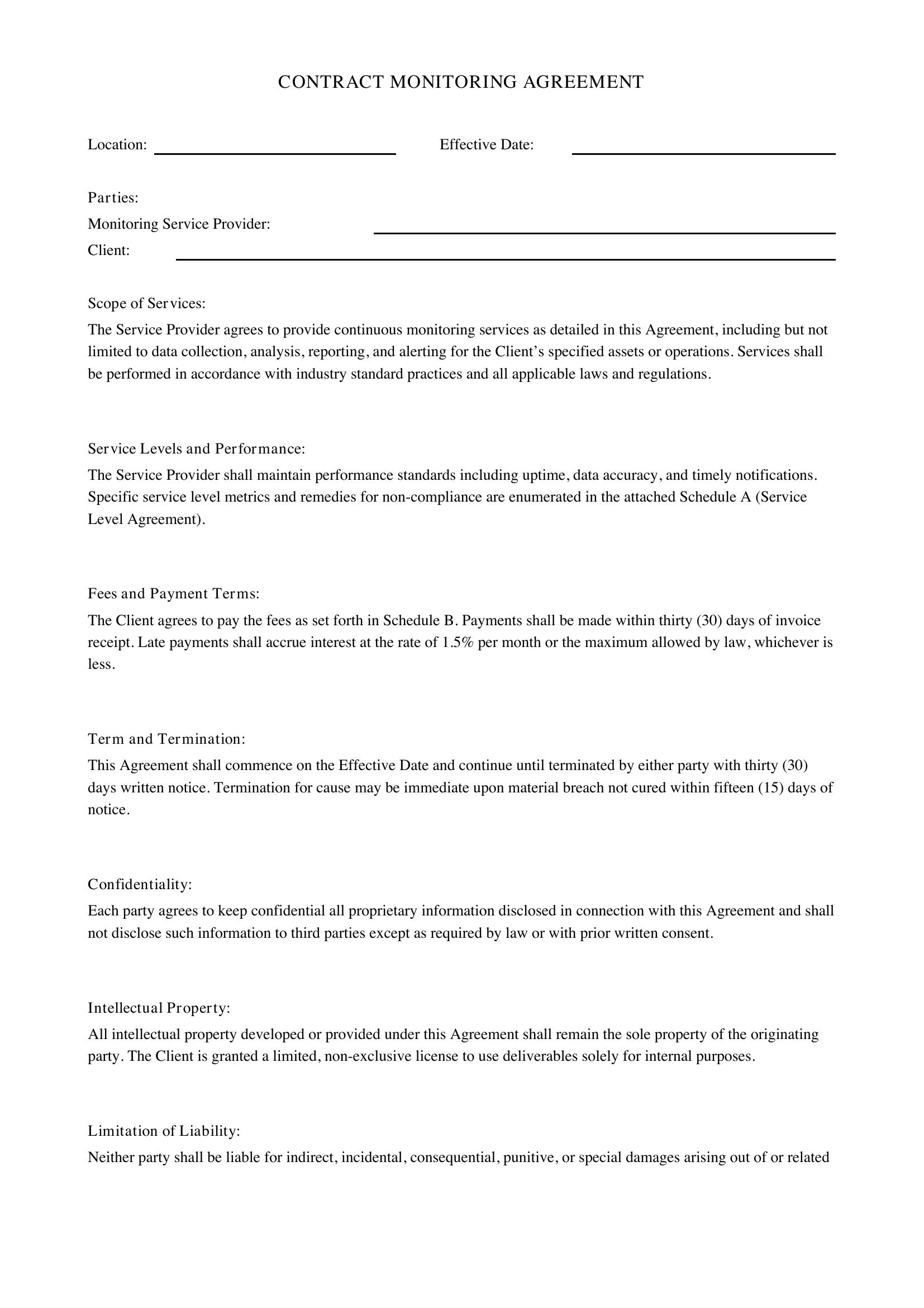 Contract Monitoring Template - US