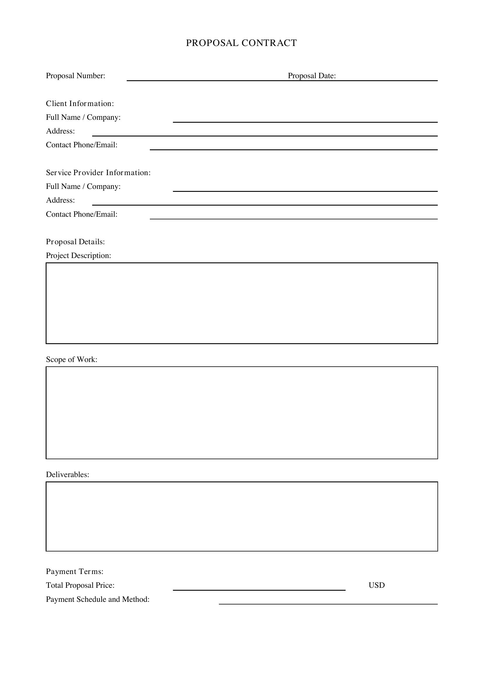 Proposal Contract Template - US