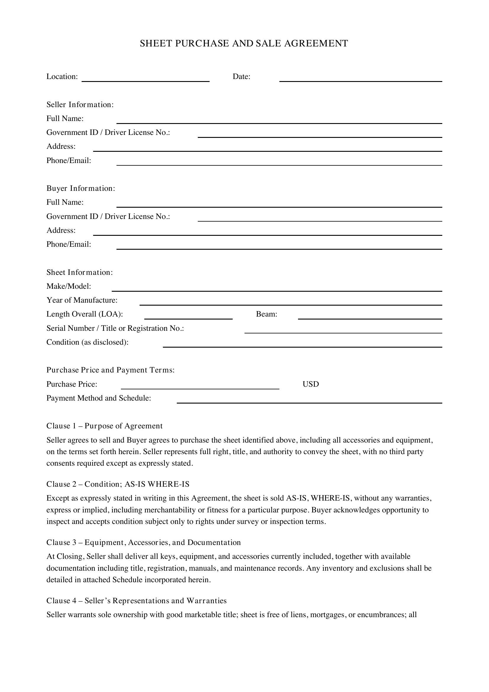 Sheets Contract Template - US